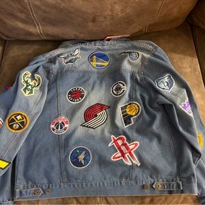 NBA Denim Jacket with Team Logos